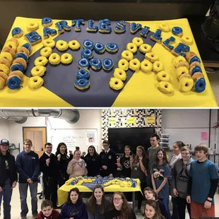 a collage of photos of students and staff