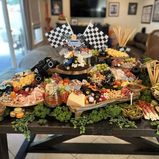 Monster Truck themed Graze Table for a 6th Birthday