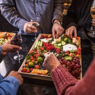 a platter of appetizers