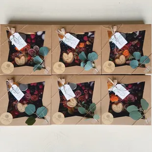 a set of four gift boxes