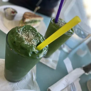 Sunrise smoothies and Top of the Hill Sandwhich