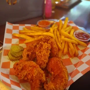 Chicken tenders and fries