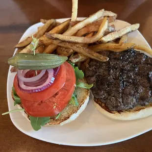 Kobe Burger with fries