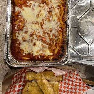 Family Size Baked Ziti with meat sauce