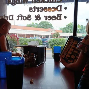 two people sitting at a table