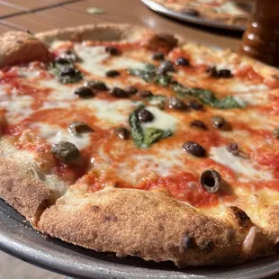 Margarita pizza with olives added!