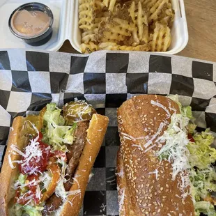 WAFFLE FRIES and NYC BODEGA with cherry peppers