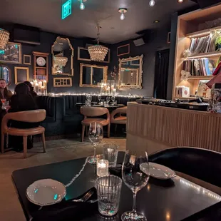 Small tables, dj booth