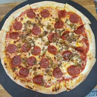 The Carnivore:  Pepperoni, Sausage and Beef