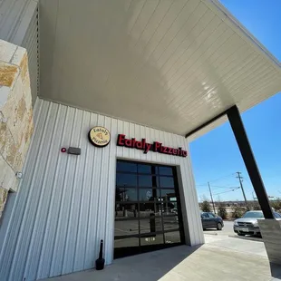 the entrance to the restaurant