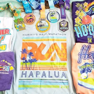 Great Aloha Run Finisher's Medal and Shirt (Polyester Shirt) 2021