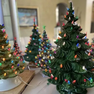 Antique ceramic Christmas trees