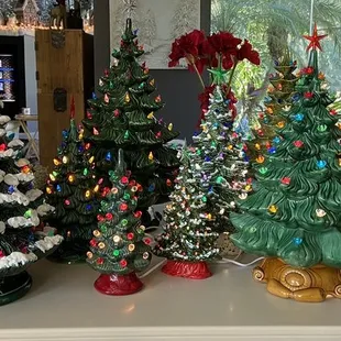 Antique Christmas ceramic trees