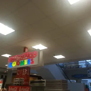 a neon sign in a store