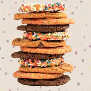 a stack of cookies with sprinkles