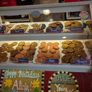 a variety of cookies on display