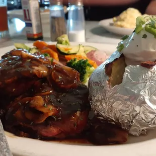 Sirloin steak with baked potato