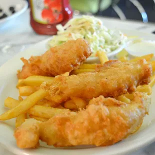 fish and chips, fish, food, seafood