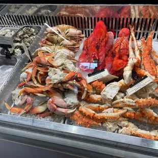 a display of seafood