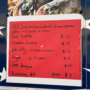 menu, burritos and wraps