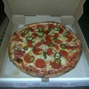 Medium create your own, pepperoni/jalapeno/pineapple 8.99