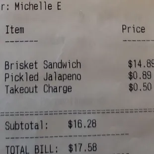 50 cent takeout charge