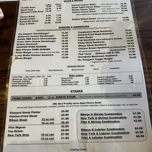 Menu (as of May 2024)