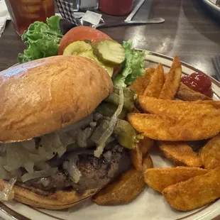 Their famous Green Chile Cheese Burger, without the cheese