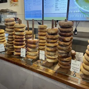 a variety of donuts on display