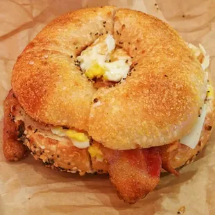 American on Everything Bagel......upsidedown.