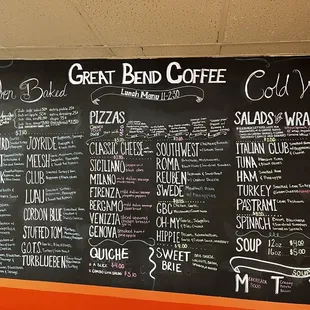 Sandwich menu