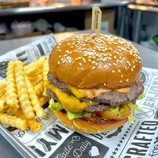 Organic Double Cheeseburger  - Organic Grass Fed Beef, Organic Heirloom Tomatoes, Organic Lettuce