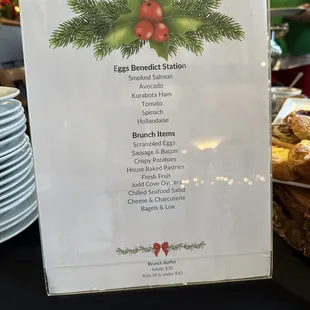 Buffet menu