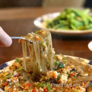 Ant Climbed the Tree 螞蟻上樹 ($23.95) glass noodles, shrimp, peppers, mushrooms, water chestnuts. Pretty good but slightly salter than expected
