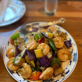 Spicy Eggplant with Prawns