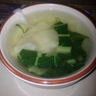 Won ton soup for starters