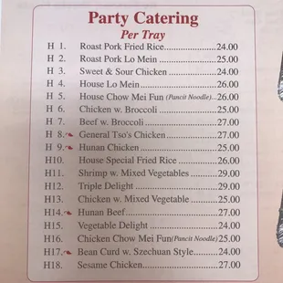 menu