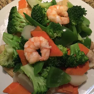 Shrimp with mixed vegetables