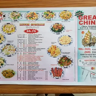 Menu front