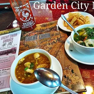 Hot Sour and Wonton Soup