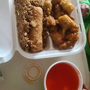 Sweet and sour chicken lunch