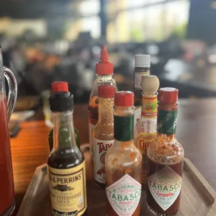 Hot sauces for Bloody Mary bar