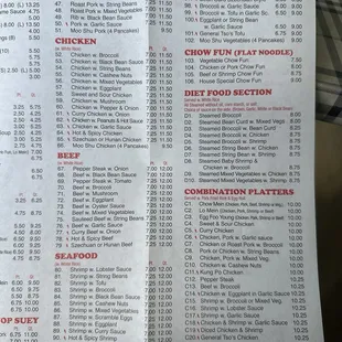 menu