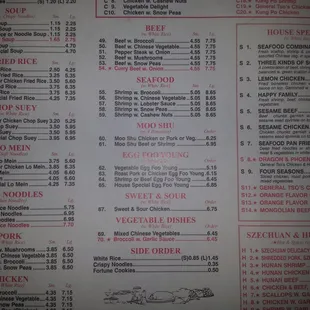 Great Dragon Menu