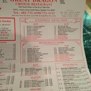 Part of the menu