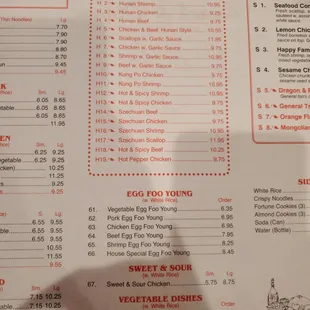Updated Menu