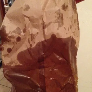 What I open the plastic bag to after the driver complains about not tipping enough... What a joke!