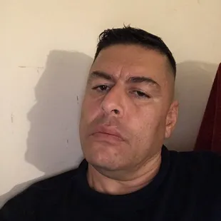 a man in a black shirt
