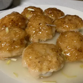 28. Pan Fried Scallops with Stuffed Shrimp Paste