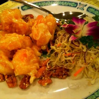 33. Honey Glazed Walnut and Sauteed Prawns with Mayonnaise